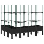 vidaXL Jardinière avec treillis noir 160x120x142 5 cm PP