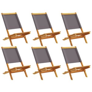 vidaXL Chaises de jardin pliantes lot de 6 tissu et bois massif
