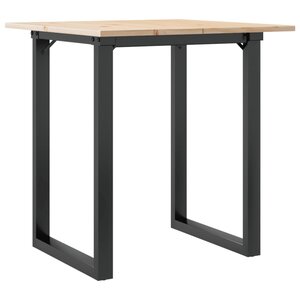 vidaXL Table à manger cadre en O 60x60x75 cm bois de pin massif acier