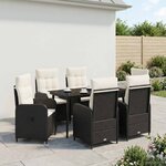 vidaXL Ensemble de Tables Basses 7 Pièces Noir et blanc crème