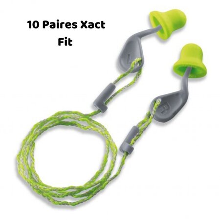 Bouchons d'oreille uvex xact-fit à usage unique  avec cordon  10 paires