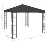 vidaXL Tonnelle avec guirlande lumineuse à LED 3x3 m Anthracite
