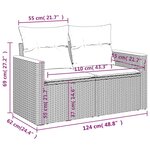 vidaXL Salon de jardin 9 Pièces avec coussins gris résine tressée