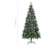 vidaXL Sapin de Noël avec pommes de pin et paillettes blanches 210 cm