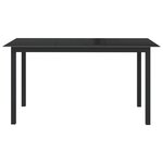 vidaXL Table de jardin Noir 150x90x74 cm Aluminium et verre