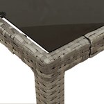 vidaXL Ensemble à manger de jardin et coussins 7 Pièces gris rotin