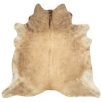 vidaXL Tapis en peau de vache véritable beige 180x220 cm