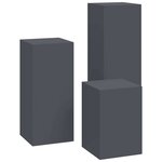 vidaXL Supports pour plantes 3 Pièces Anthracite 24 x 24 x 75 cm Acier