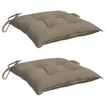 vidaXL Coussins de chaise lot de 2 taupe 40x40x7 cm tissu oxford