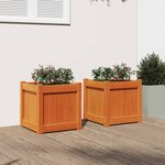 vidaXL Jardinières 2 Pièces cire marron bois de pin massif