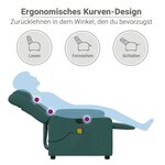vidaXL Fauteuil de massage inclinable électrique Vert foncé Tissu
