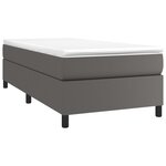 vidaXL Sommier à lattes de lit avec matelas Gris 90x190 cm Similicuir