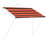 vidaXL Auvent rétractable 200x150 cm Orange et marron