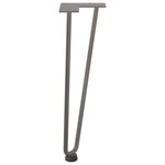vidaXL Pieds en épingle à cheveux pour table basse 4 pièces Acier naturel 42 cm Acier massif