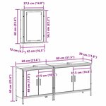 vidaXL Ensemble de meubles de salle de bain 3 pièces en bois ancien