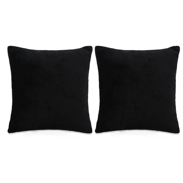 vidaXL Coussins lot de 2 Tissu 45x45 cm Noir