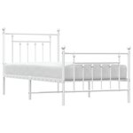 vidaXL Cadre de lit métal sans matelas avec pied de lit blanc 90x190cm