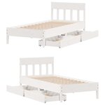 vidaXL Cadre de lit sans matelas blanc 100x200 cm bois de pin massif