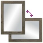 vidaXL Miroir de salle de bain gris 50x3x70 cm bois de manguier massif