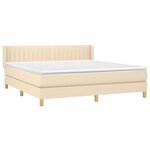 vidaXL Sommier à lattes de lit avec matelas Crème 180x200 cm Tissu