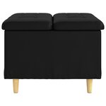 vidaXL Pouf de rangement avec coussin Noir 60 x 60 x 45 cm Simili cuir