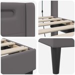 vidaXL Cadre de lit avec bandes LED Gris 140 x 200 cm Simili cuir
