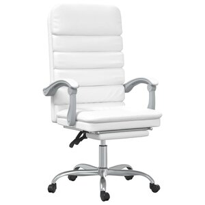 Fauteuil de massage inclinable de bureau informatique étude similicuir blanc 02_0025399