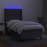 vidaXL Sommier à lattes de lit matelas LED Gris foncé 90x200cm Tissu