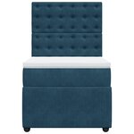 vidaXL Sommier à lattes de lit et matelas Bleu foncé 80x200 cm Velours