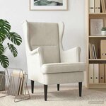 vidaXL Fauteuil Crème Velours