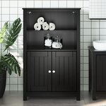 vidaXL Armoire de salle de bain BERG noir 69 5x34x110 cm pin massif