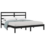 vidaXL Cadre de lit sans matelas noir 200x200 cm bois massif de pin