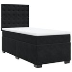 vidaXL Sommier à lattes de lit avec matelas Noir 90x200 cm Velours