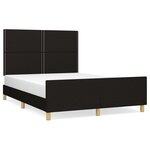 vidaXL Cadre de lit avec tête de lit Noir 140x200 cm Tissu