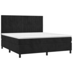 vidaXL Sommier à lattes de lit matelas et LED Noir 160x200 cm Velours