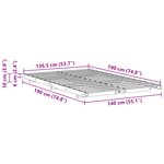 vidaXL Cadre de lit surélevé Blanc 140 x 190 cm Bois massif en pin