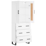 vidaXL Buffet haut Blanc 69 5x34x180 cm Bois d'ingénierie