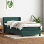 vidaXL Sommier à lattes de lit et matelas vert foncé 100x210cm velours