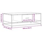 vidaXL Table basse sonoma gris 100x57x35 cm bois d'ingénierie et métal