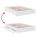 vidaXL Cadre de lit avec tiroirs sans matelas blanc 120x200 cm