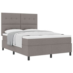 vidaXL Lit à ressorts avec matelas Taupe 140 x 190 cm tissu