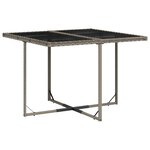 vidaXL Ensemble à manger de jardin et coussins 7 Pièces gris rotin