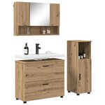 vidaXL Ensemble de mobilier de salle de bain 3 Pièces Chêne artisanal