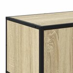 vidaXL Meuble TV chêne sonoma 100x35x50 cm bois d'ingénierie et métal
