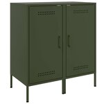 vidaXL Buffets 2 Pièces vert olive 36x39x79 cm acier