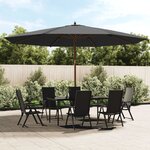 vidaXL Parasol de jardin avec mât en bois anthracite 400x273 cm