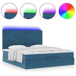 VidaXL Cadre de lit ottoman avec matelas bleu foncé 180x200 cm velours