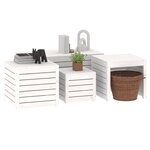 vidaXL Ensemble de boîtes de jardin 4 Pièces blanc bois de pin massif