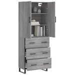 vidaXL Buffet haut Sonoma gris 69 5x34x180 cm Bois d'ingénierie