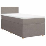 vidaXL Sommier à lattes de lit avec matelas Taupe 100x200 cm Tissu